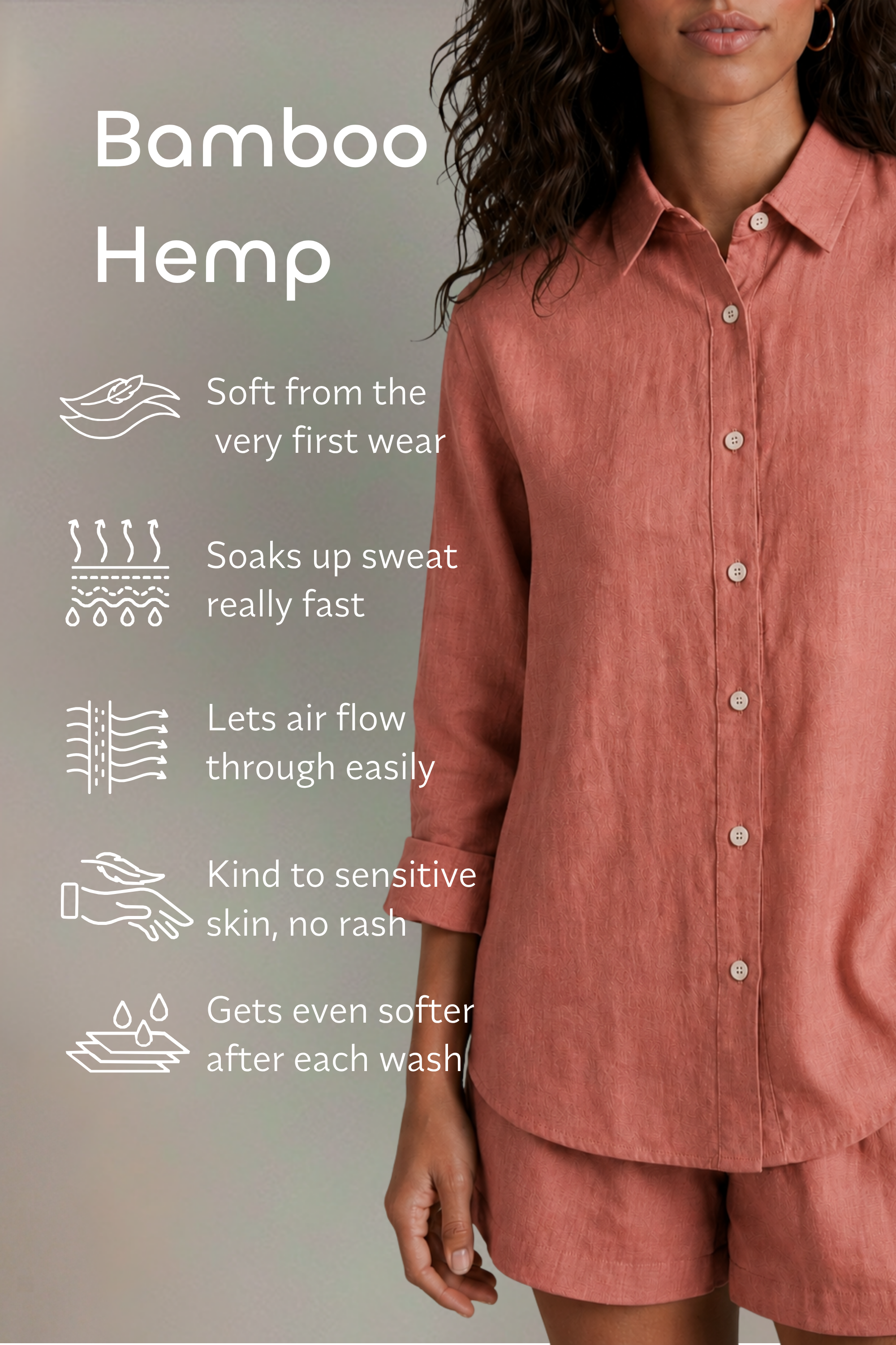 Bamboo Hemp Fabric Details for Play Shit by Koye. #color_Rosewood