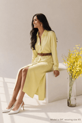 Front view of Koye Breeze Shirt Dress in Sunshine Yellow. #color_Sunshine Yellow