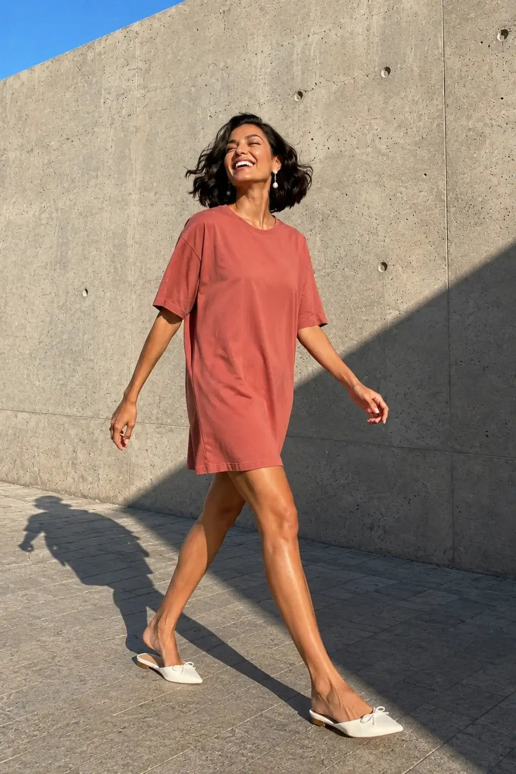 Snug Oversized Dress - Coral