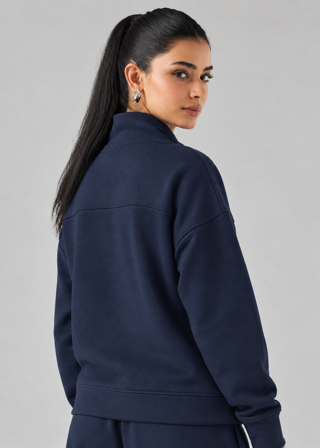 Retreat Fleece Bottom in Classic Navy - outfit detail view