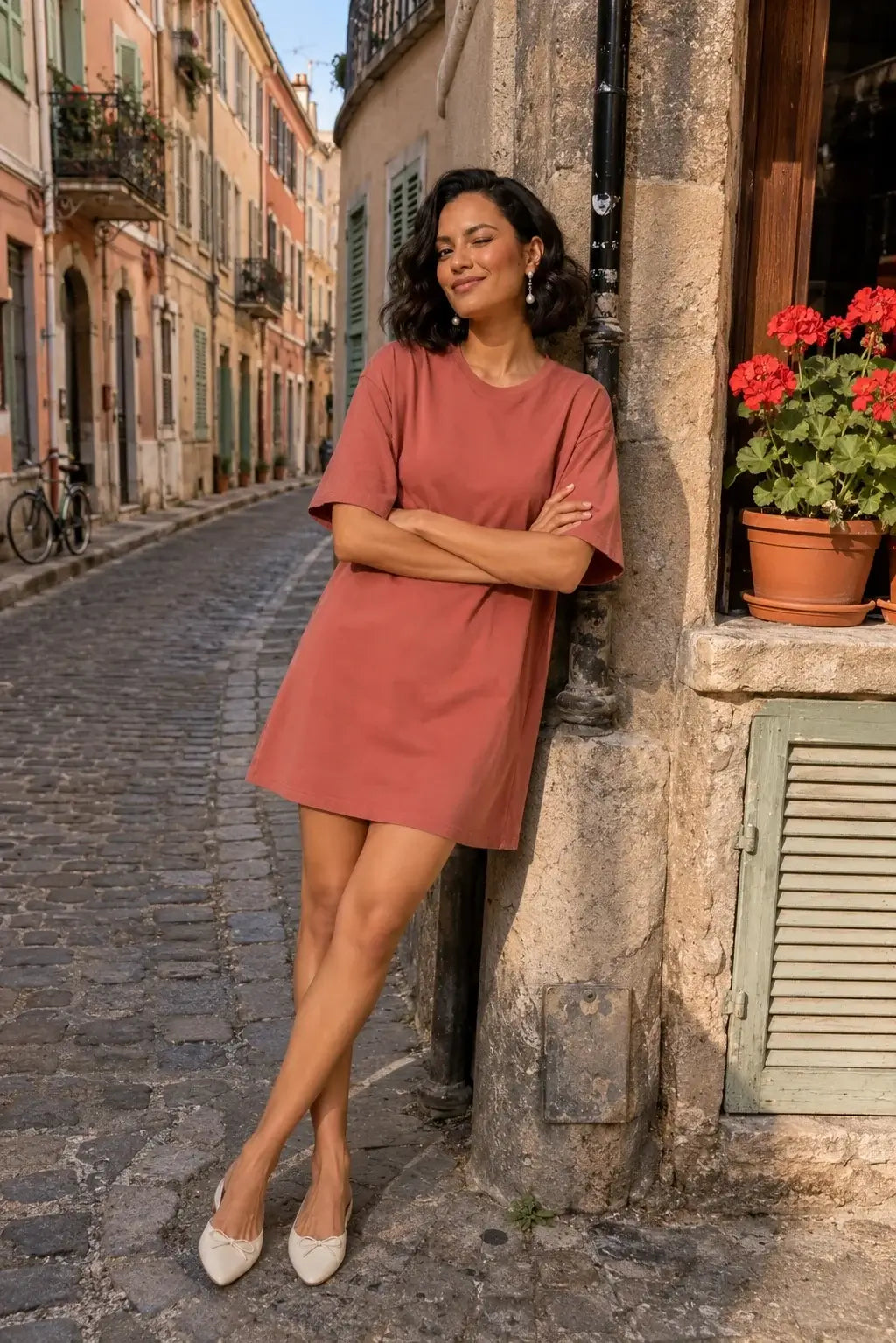 Snug Oversized Dress - Coral