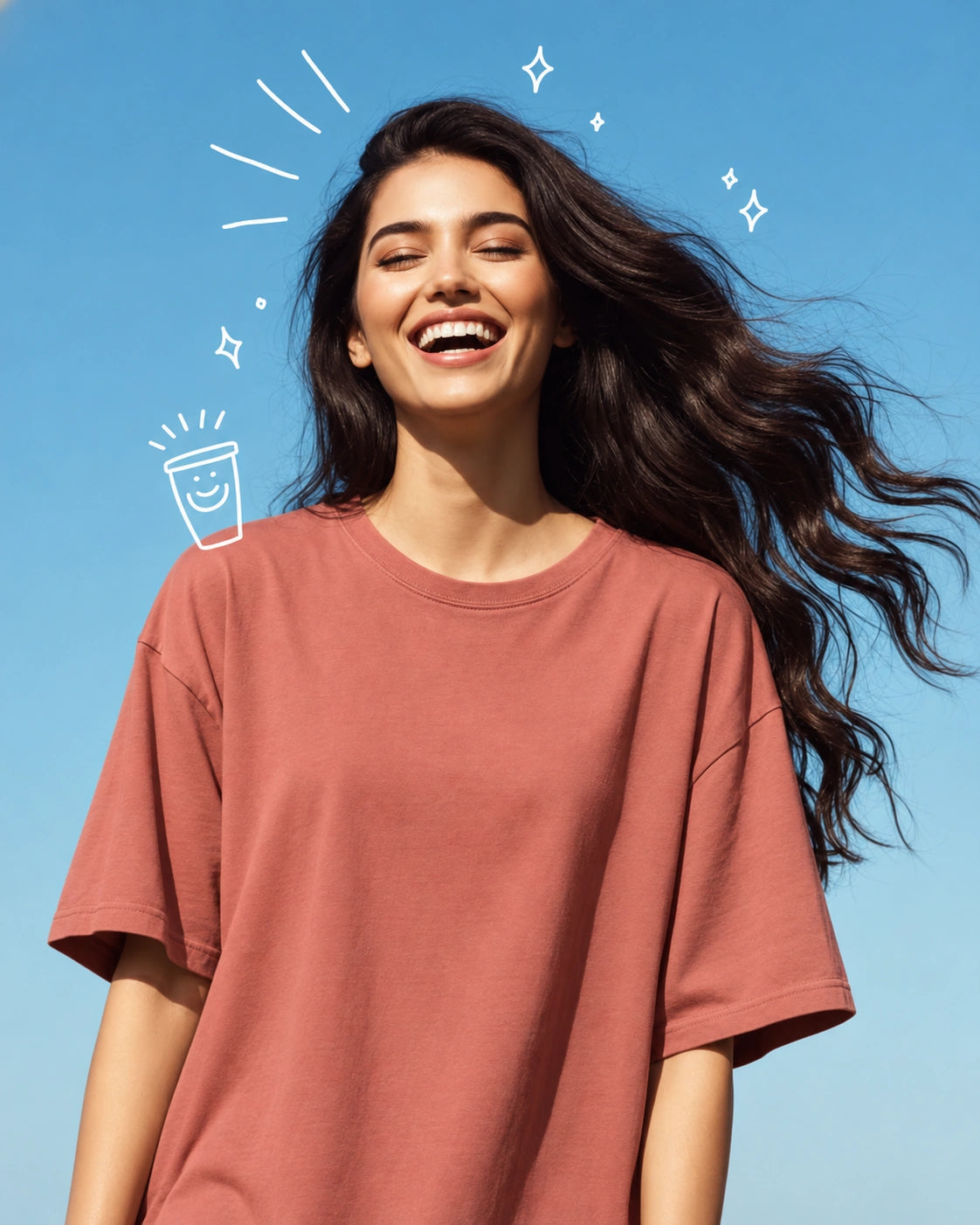 Snug Oversized Dress - Coral