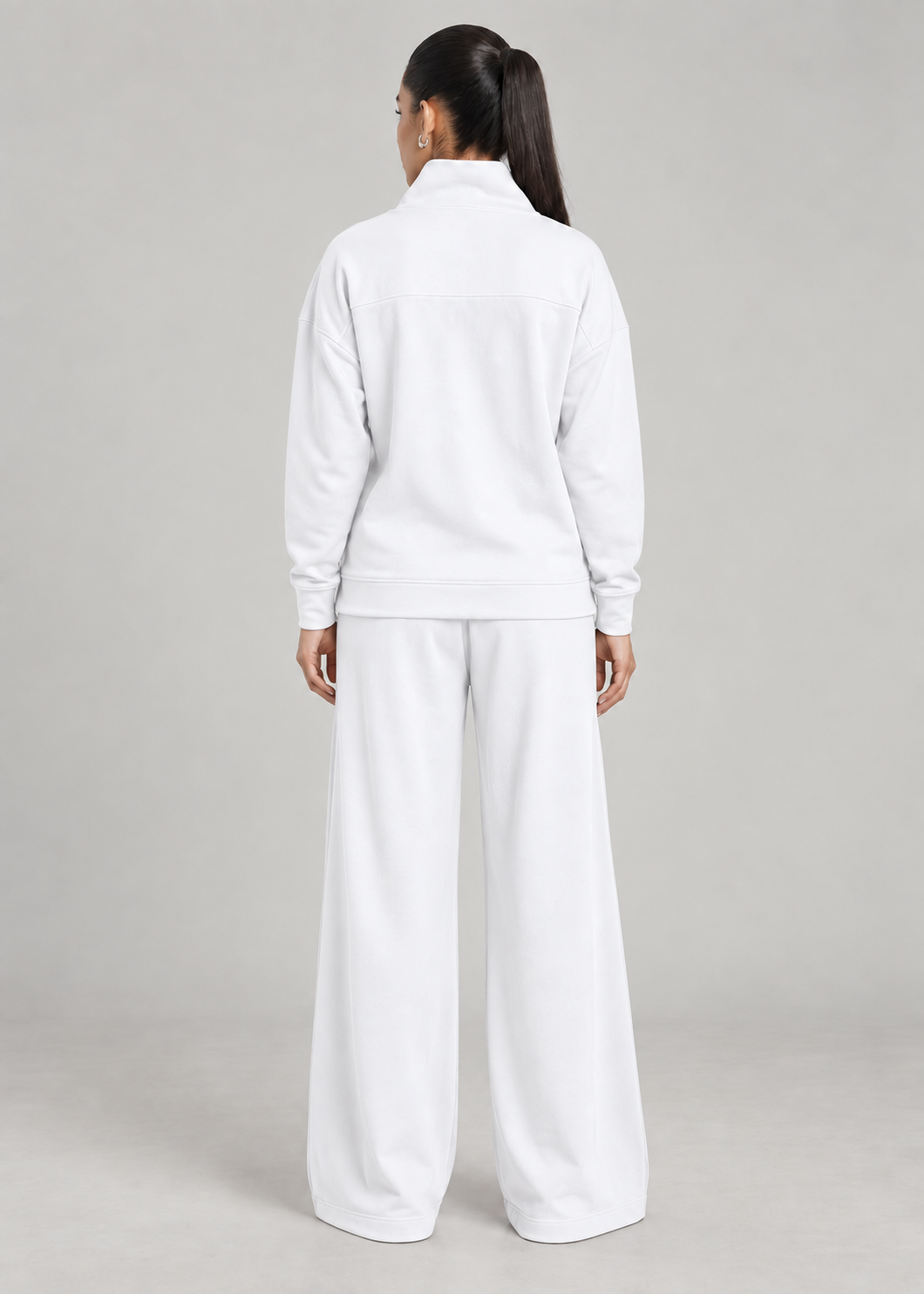 Retreat Fleece Bottom in Bright White - back view
