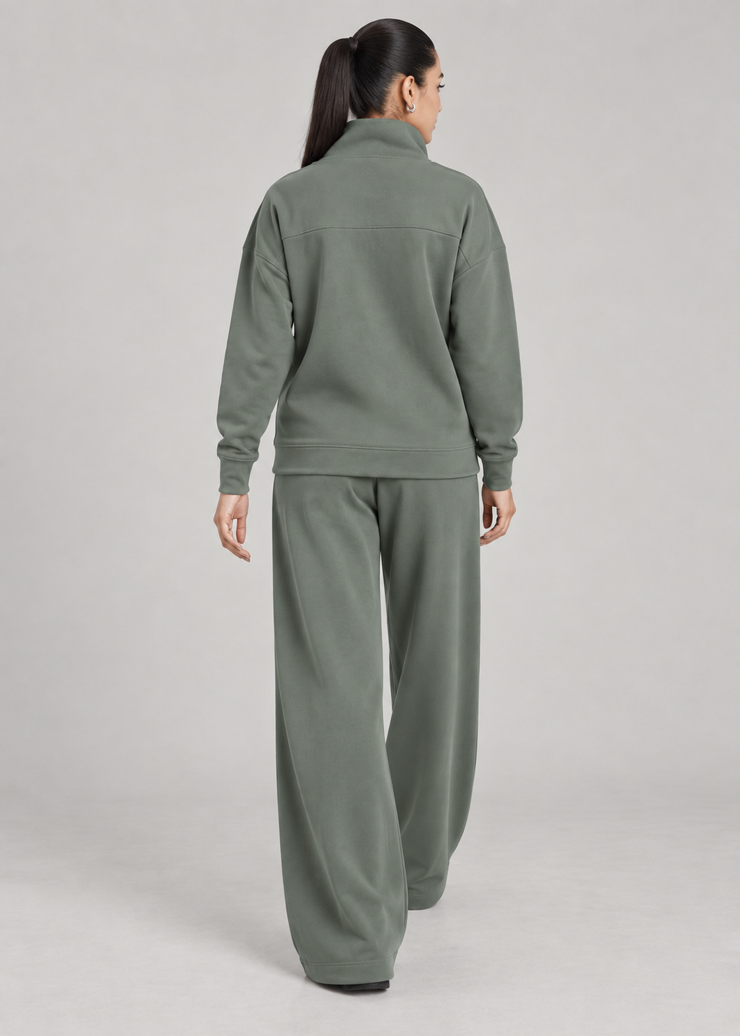 Retreat Fleece Bottom in Sage Green - back view
