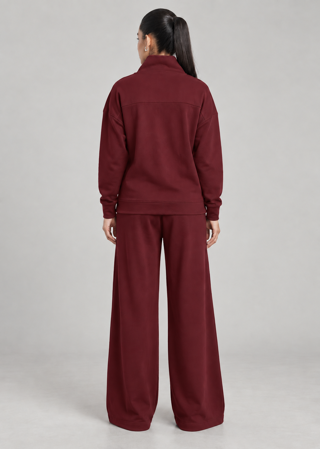 Retreat Fleece Bottom in Windsor Wine - back view